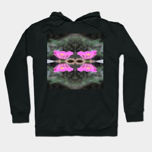 Zinnia Flower Butterfly Kaleidoscope Pattern (Seamless) 10 Hoodie